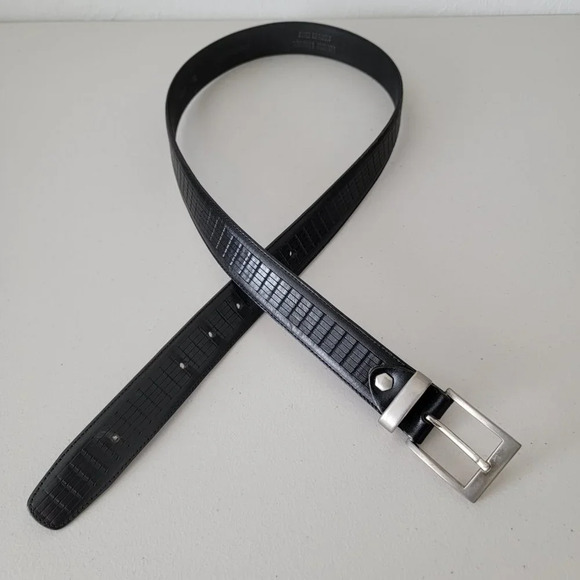 Genuine Italian Leather Belt Black Men 32 - Picture 4 of 12